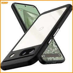 送料無料★対応 Pixel 8A 用の ケース PC背面+TPU 衝撃吸収 薄型 軽量 クリア 擦り傷防止 ブラック｜在庫あり