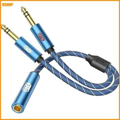 送料無料★EMK 6.35mm Yスプリッター シールドケーブル 1/4 inch TRSステレオ ケーブル 2オス t アウトレット