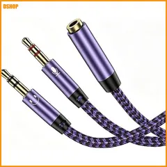 【期間限定】送料無料★3.5mm オーディオ分配ケーブル イヤホン2分配器 4極 3極 変換ケーブル 4極(メス) -3極(オス*2