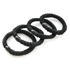 【新品】 ジュエルボックス ヘアアクセサリー ヘアゴム まとめ髪 レディース ロープ風 4色 セット 黒 太め 大人 子供 Cセット