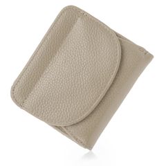 Light gray women's bifold wallet. Incredibly slim design that won't take up much space. Compact design fits easily into a pocket. Anti-skimming. Genuine leather. Lightweight. Includes coin purse and card case. A minimalist wallet that's light, thin, and small – perfect for carrying around.