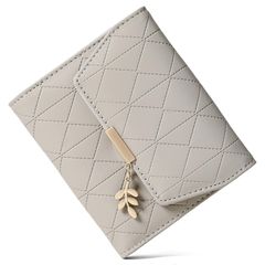 B3-Gray Women's Bi-fold Wallet, Lightweight, Compact, Small, Foldable Wallet, Coin Purse, Card Slots, Anti-Skimming, Simple Design, Women's Wallet