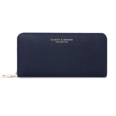 01. Dark Blue Long Wallet for Women: Easy to Use, Large Capacity, PU Leather, 8 Card Slots, Round Zipper, Multifunctional, with Strap, Coin Purse, Bill Compartment.