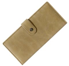Brown, thin, women's long wallet, wallet, slim, lightweight, stylish, flap-type, travel wallet, soft.