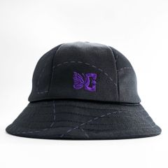 Needles × DC SHOES バルミューダハット Bermuda Hat バケットハット ブラック パープル 刺繍