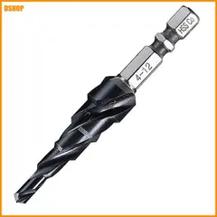 【即納】送料無料★無敵 三枚刃ステップドリル HSS-Co 5-23mm10段 | 6.35mm六角軸、スパイラル螺旋、収納ケー