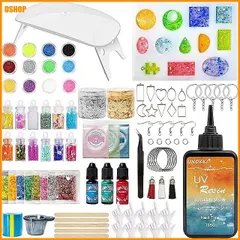 送料無料★UNOKKI UVレジン スターターキット, 初心者向けフルセット, 透明度高 迅速固化 レジン液, UV硬化 新着