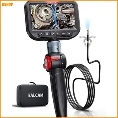 送料無料★Ralcam ファイバースコープ デュアルカメラ 先端可動式 二方向同時撮影 5インチIPS液晶 暗所対応LE アウトレット