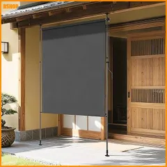 送料無料★KELIXU 突っ張り式サンシェード 縦型 オーニングシェード 日除け 屋外 幅150cm ひよけ 目隠し 巻 セール