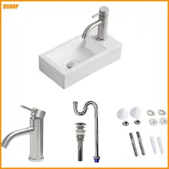 中古 送料無料★【Sトラップ排水セット付き】 手洗い器 壁掛け 手洗いボウル 壁付け型 375*185*95mm おしゃれ 手 即納