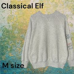 08137　Classical Elf　クラシカルエルフ　刺繍入りスウェット　ライトグレー　薄灰色　Mサイズ