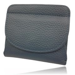 Royal Blue Adult Compact Genuine Leather Wallet for Women - Compact Leather Wallet, Anti-Skimming, Lightweight, Slim, Wide, Bi-fold Wallet for Women