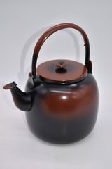茶道具 水次 利休形 薬缶 やかん ヤカン  水注 口蓋付 (8) 茶道 注）水漏れは確認していません。 14-002-28
