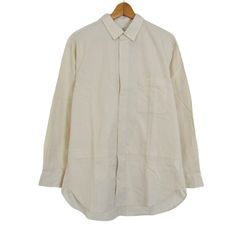 ユニクロ 長袖シャツ トップス ＋J スーピマコットンオーバーサイズシャツ メンズ Mサイズ ベージュ UNIQLO 【中古】