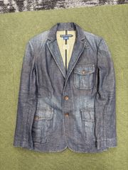 00's Y2K 平成 RALPH LAUREN インパクト21 デニムテーラードジャケット 3ボタン 送料無料♪