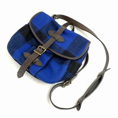 【中古品】 FILSON MACKINAW フィルソン マッキーノ スモール フィールド バッグ チェック BLUE USA製.24オンス カバン ショルダーバッグ かばん 鞄 ※毛玉・使用感あり 【188-260822-io-03-fuzh】
