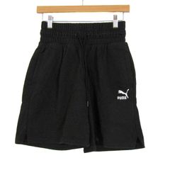 プーマ ショートパンツ スウェットパンツ コットン スポーツウエア ボトムス 黒 レディース XSサイズ ブラック PUMA 【中古】
