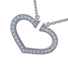 CARTIER　Large C Heart diamond LM necklace 750　K18　WG　カルティエ　ネックレス　ラージ　Cハート　ダイヤ　ホワイトゴールド