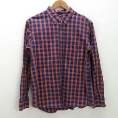 g■ガイジンメイド/GAIJIN MADE 長袖BDシャツ/チェック柄【S】紺赤/men's/174【中古】■