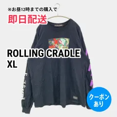 ROLLING CRADLE ローリングクレイドル Tシャツ/カットソー XL ブラック 無地 ミドル丈 長袖 クルーネック(丸首) 前面プリント メンズのサムネイル