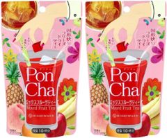 PonCha ポンチャ フリーズドライティー キューブタイプ 10粒入×2袋セット 水でもお湯でも溶ける 菱和園 (ミックスフルーツティー) [ミックスフルーツティー]