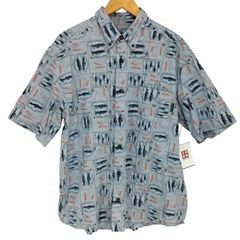 ウールリッチ WOOLRICH OCEAN FISH STENCIL S/S ボタンダウンシャツ  メンズ import：M 