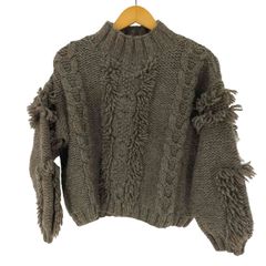 ユーズドフルギ USED古着 KORDAL  ハイネック フリンジニット レディース import：S 