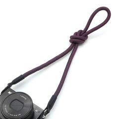 [Brand New] [INPON] Camera Strap Neck Strap with Metal Ring/Ring Cover for SLR/Mirrorless/Compact Cameras, Purple, 9.5mm Wire Diameter, 105cm Length, Made from Climbing Rope