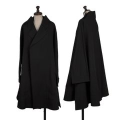 コムデギャルソンCOMME des GARCONS ポリ変形二次元コート 黒オフS