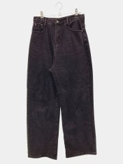 REMIND デニムパンツ M ブラック フルレングス 無地 ワイド・ルーズ ストレート レギュラー リジッド・ワンウォッシュ レディース