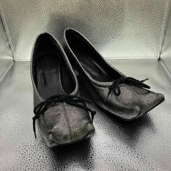 PAULA CANOVAS DEL VAS DIABLO BALLERINA PSS251010 サイズ38 シルバー パンプス パウラ・カノバス・デル・ヴァス