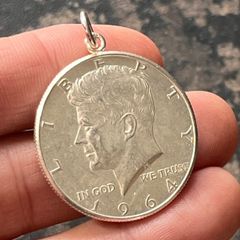1964年 ケネディ ハーフダラー 銀貨 ペンダントトップ 1964年 ケネディ ハーフダラー 銀貨 ペンダントトップ 50セント