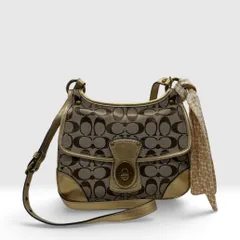 【美品】COACH コーチ/ シグネチャー ショルダーバッグ / F10567 ターンロック /スカーフ付き