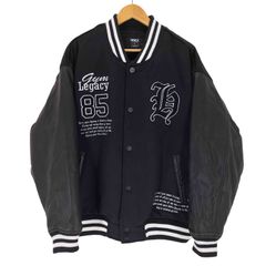 ユーズドフルギ USED古着 HDEX エイチデックス Padded Varsity Wool Jacket Black バーシティウールジャケット メンズ L