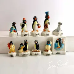 ピングーと家族・仲間達のフェーブ　フェーヴ　フランス製　ミニチュア　陶器　雑貨　ペンギン　アザラシ　PINGU