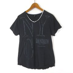 DANSKIN T-shirt, layered design, rhinestone logo, short sleeve, XL, black/white, fitness, yoga, training, plus size.