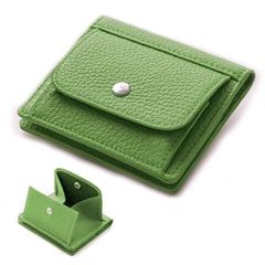 [Bearneko] Mini Wallet, Bi-fold Wallet, Slim, Genuine Leather, Men's Wallet, Women's Wallet, Small Wallet, Compact, Mini Wallet, Ultra-lightweight, Cute, with Coin Purse, Unisex (Green) 1