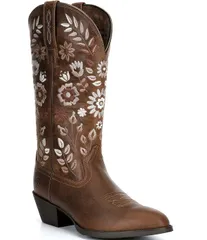 アリアト レディース シューズ ブーツ・レインブーツ フラワー柄 刺繍 フラワー Ariat Womens Heritage Meadow Embroide red Floral Western Bo