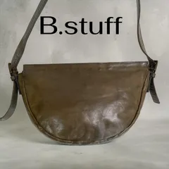 B.stuff ビースタッフ ショルダーバッグ ブラウン レザー ユニセックス　月型