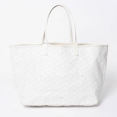 GOYARD ゴヤール サンルイPM バッグ トートバッグ STLCROPMLTY50CL50P ホワイト PVC レザー 美品 中古 4a006773