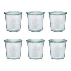 【新品】 WECK キャニスター ガラスキャニスター 保存容器 保存瓶 WE-742 (Mold Shape 500ml 6個セット) 0