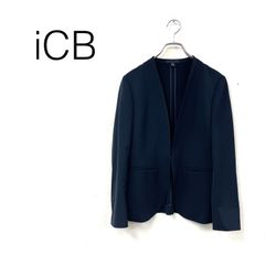 ICB 未使用 24SS 洗える 大きいサイズ ストレッチ ノーカラー
