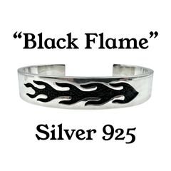 漆黒の炎 ブラックフレイム スティングレー Silver 925 刻印 Design Bangle Bracelet シルバー バングル ブレスレット メンズ 大ぶり 重厚 36.6g 상태좋음