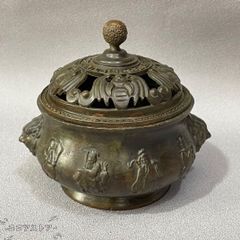 구리 세공 다도구 향도구 야센고후쿠향로 공예품 미술품 입상