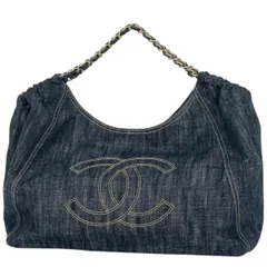 シャネル CHANEL トートバッグ ココカバス ココマーク デニム ネイビー A35109 レディース 【中古】