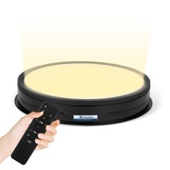 Electric Rotating Turntable with Full LED Lights, 50kg Capacity, 42cm Width, Three-Color Adjustment, Compact, Smooth Rotation, Adjustable Speed ​​(20s-60s), Adjustable Rotation Direction/Angle, Quiet Operation, 110V (Japan Compatible), for Display/Art/Photography/Figure Display (Black) ym 692d84a4