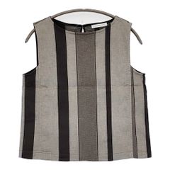 GALERIE VIE コットンリネンストレッチ ボートネックプルオーバー 定価23100円 ブラウス シャツ 23SS ブラック グレー レディース ギャルリーヴィー【中古】6-0811S♪