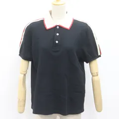 ITH5YK05TAWQ GUCCI グッチ スリーブライン ロゴ 半袖 ポロシャツ トップス アウター シェリーライン 500972 ブラック 黒 メンズ サイズMのサムネイル