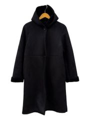 Demi-Luxe BEAMS デミルクスビームス ロングコート 裏ボア フェイクムートン 36 ブラック レディース 078