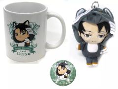 [Used] Goods Set Levi Ackerman Animal Plush Mascot Birthday Set (2023)Attack Titan"